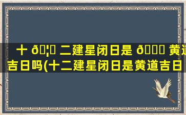 十 🦆 二建星闭日是 🐎 黄道吉日吗(十二建星闭日是黄道吉日吗怎么看)